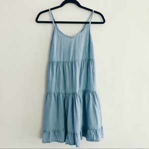 Denim Tiered Ruffled Dress